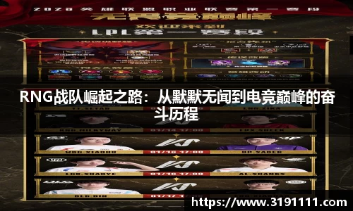 RNG战队崛起之路：从默默无闻到电竞巅峰的奋斗历程